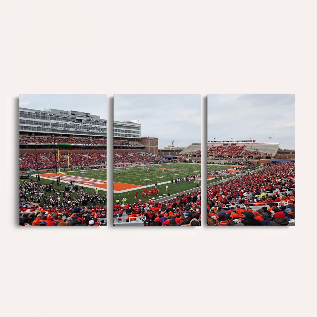 University of Illinois Fighting Illini Football Team Print, Extra Large Game Room Wall Decor