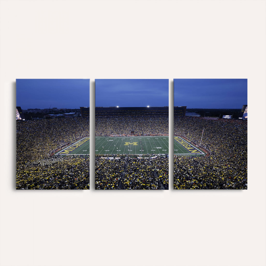 University of Michigan Wolverines Football Team Print, Ann Arbor, Home Bar Wall Decor