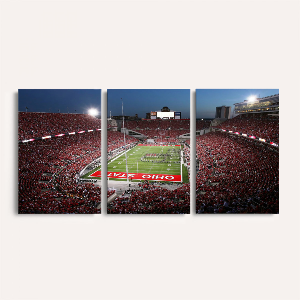 98743-PAN-FL-20X10 - Ohio State University Buckeyes Football Team Print - Columbus Ohio Stadium Wall Art Canvas Print