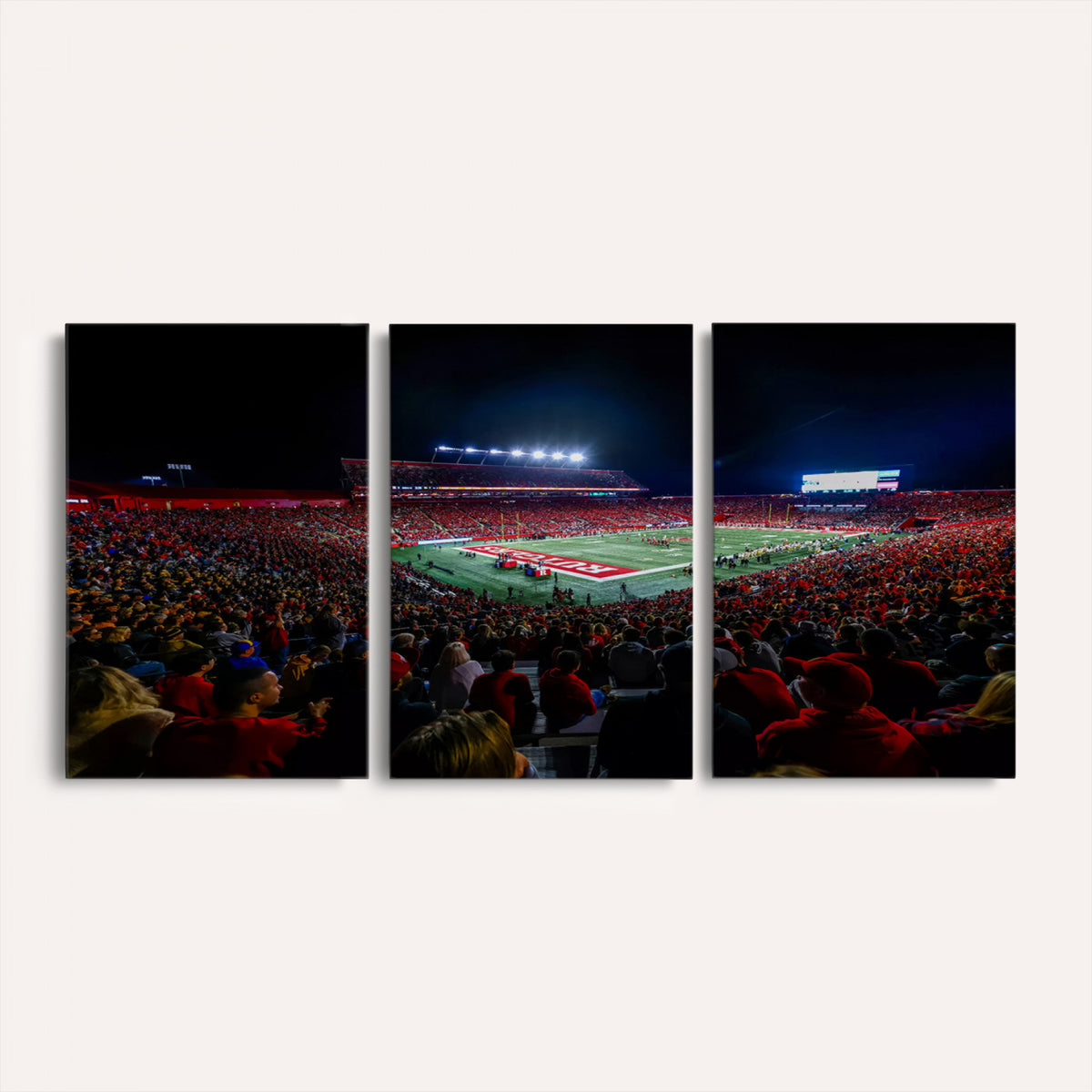 18115-PAN-FL-20X10 - Rutgers Scarlet Knights Football Team Print - SHI Stadium, Piscataway Wall Art Canvas Print