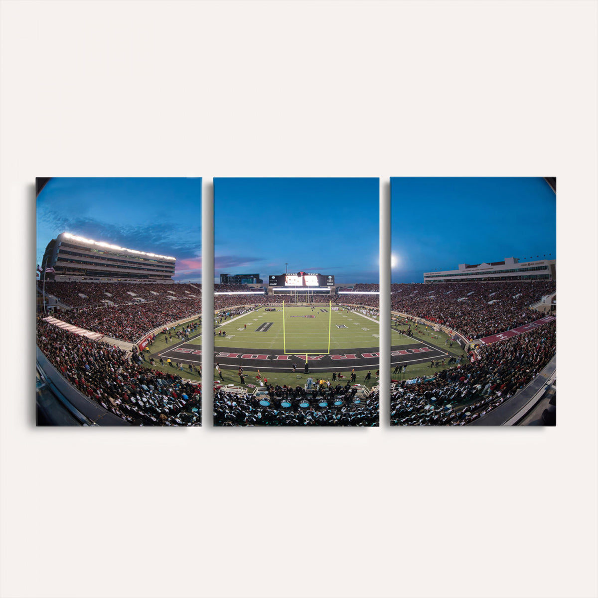 60763-PAN-FL-20X10 - Texas Tech Red Raiders Canvas, Framed Football Team Print - Lubbock Jones AT&T Stadium Wall Art