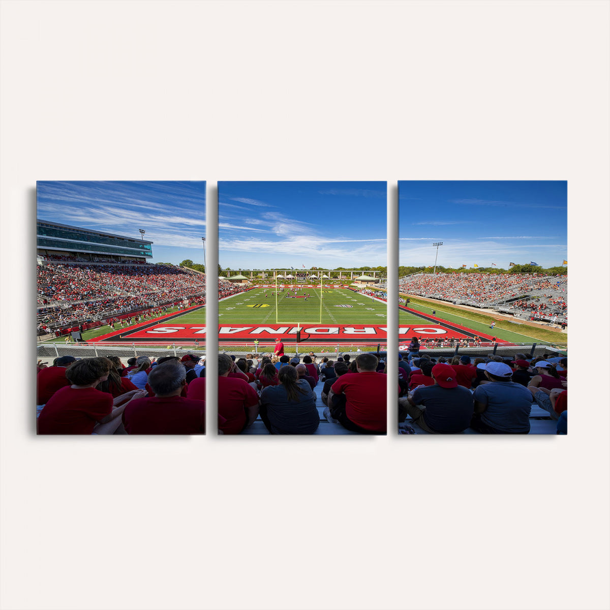71475-PAN-FL-20X10 - Ball State Cardinals Football Team Print - Muncie Scheumann Stadium Wall Art Canvas Print