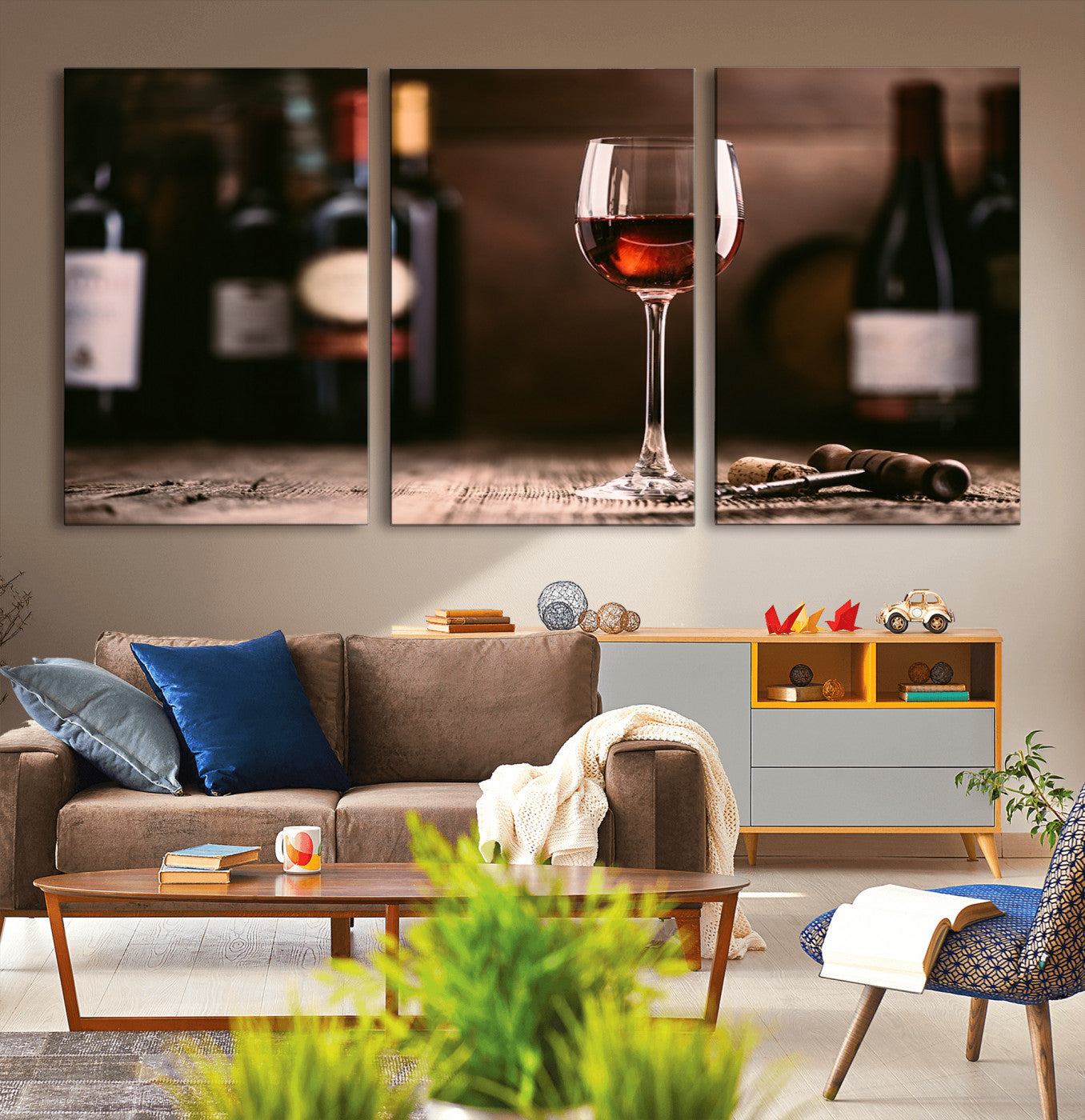 -Red Wine and Bottle Canvas Print