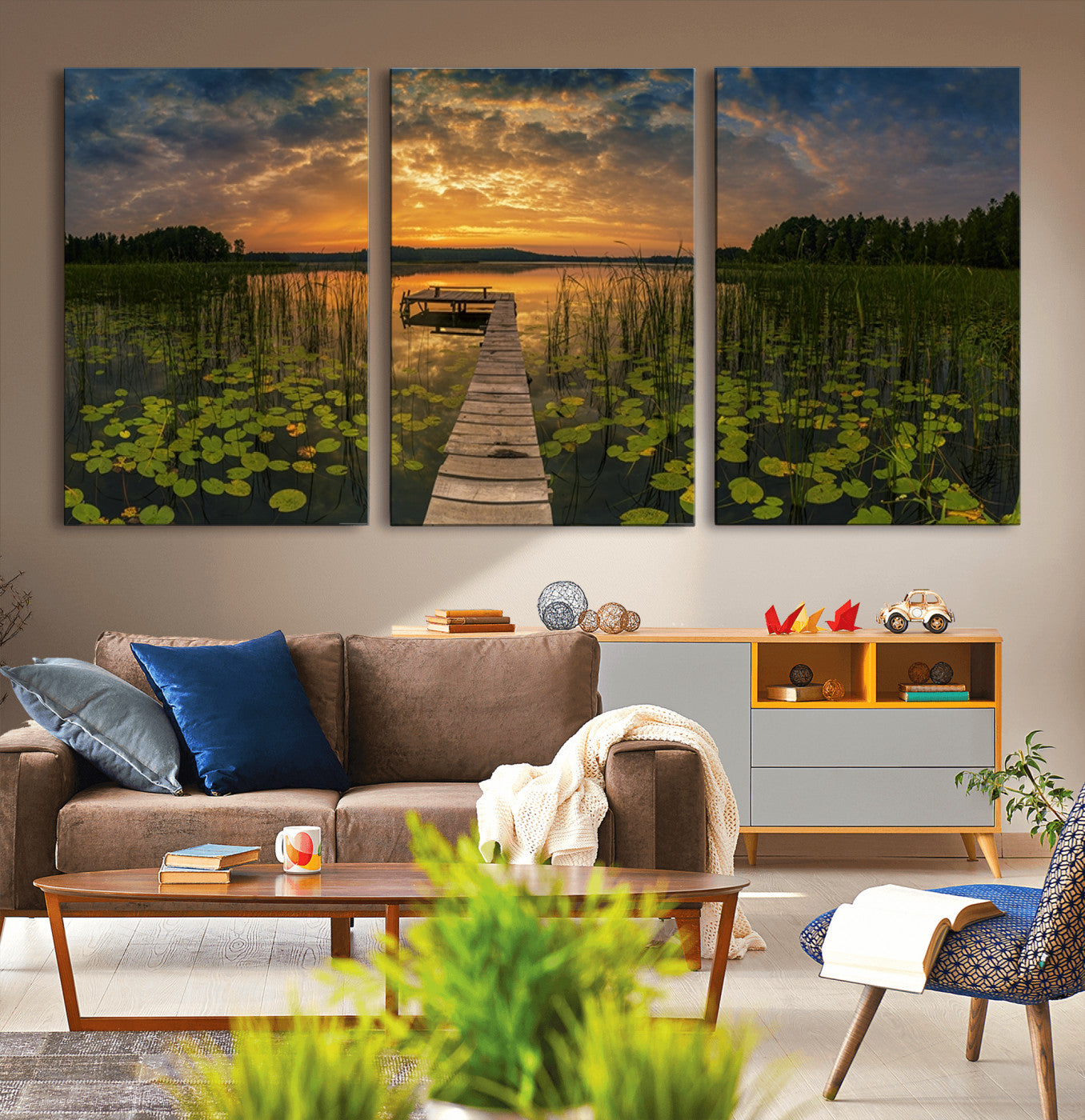 28103-MGV-CV-36X24-Lake and Flower Wall Art Canvas Print