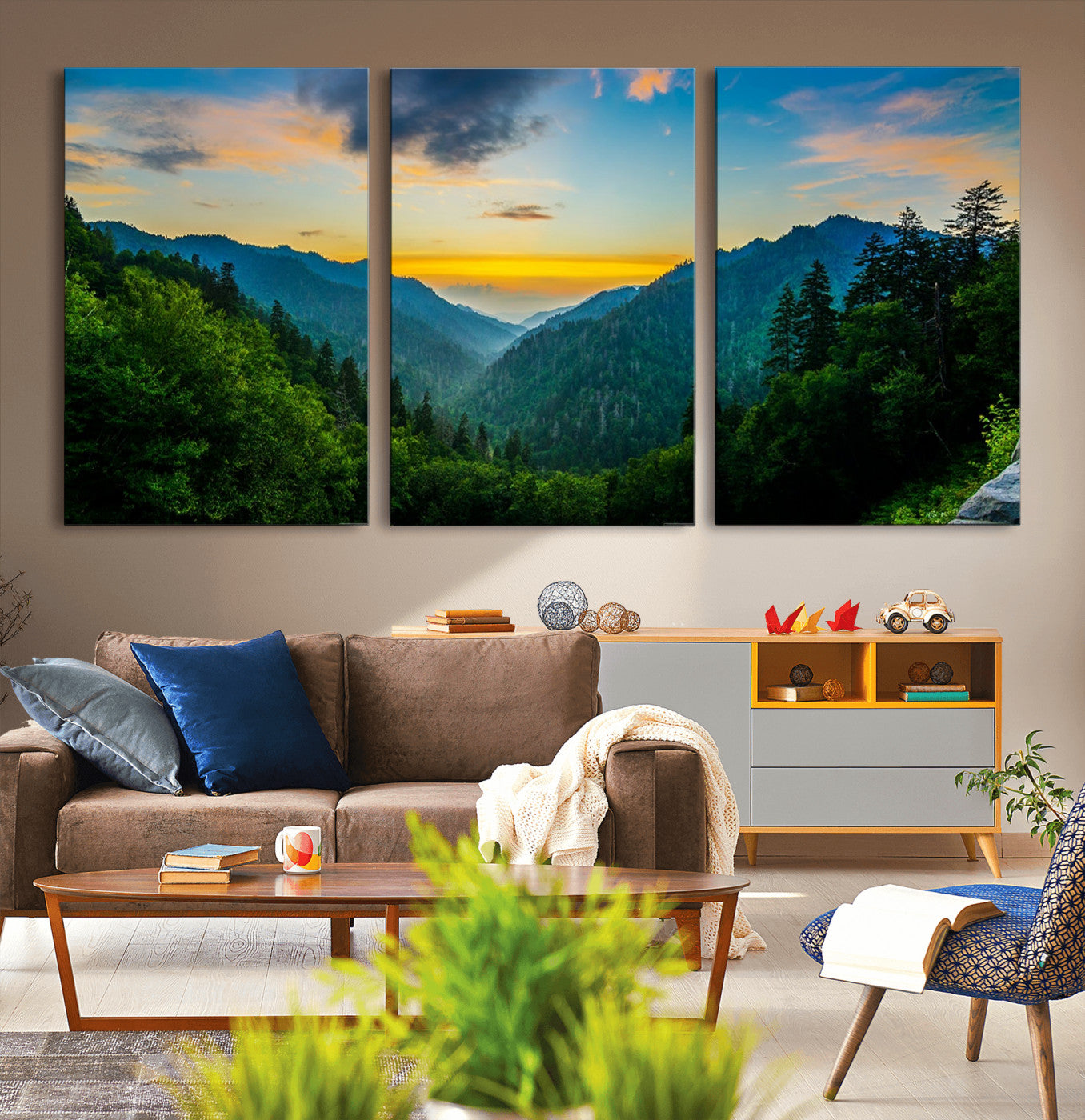 94536-MGV-CV-36X24-Green Forest Wall Art Canvas Print