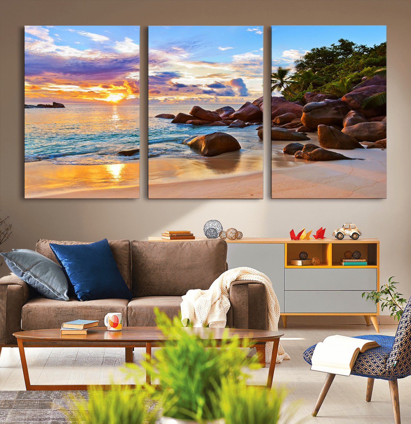 43209-MGV-CV-36X24-Tropical Island Beach Sunset Canvas Print