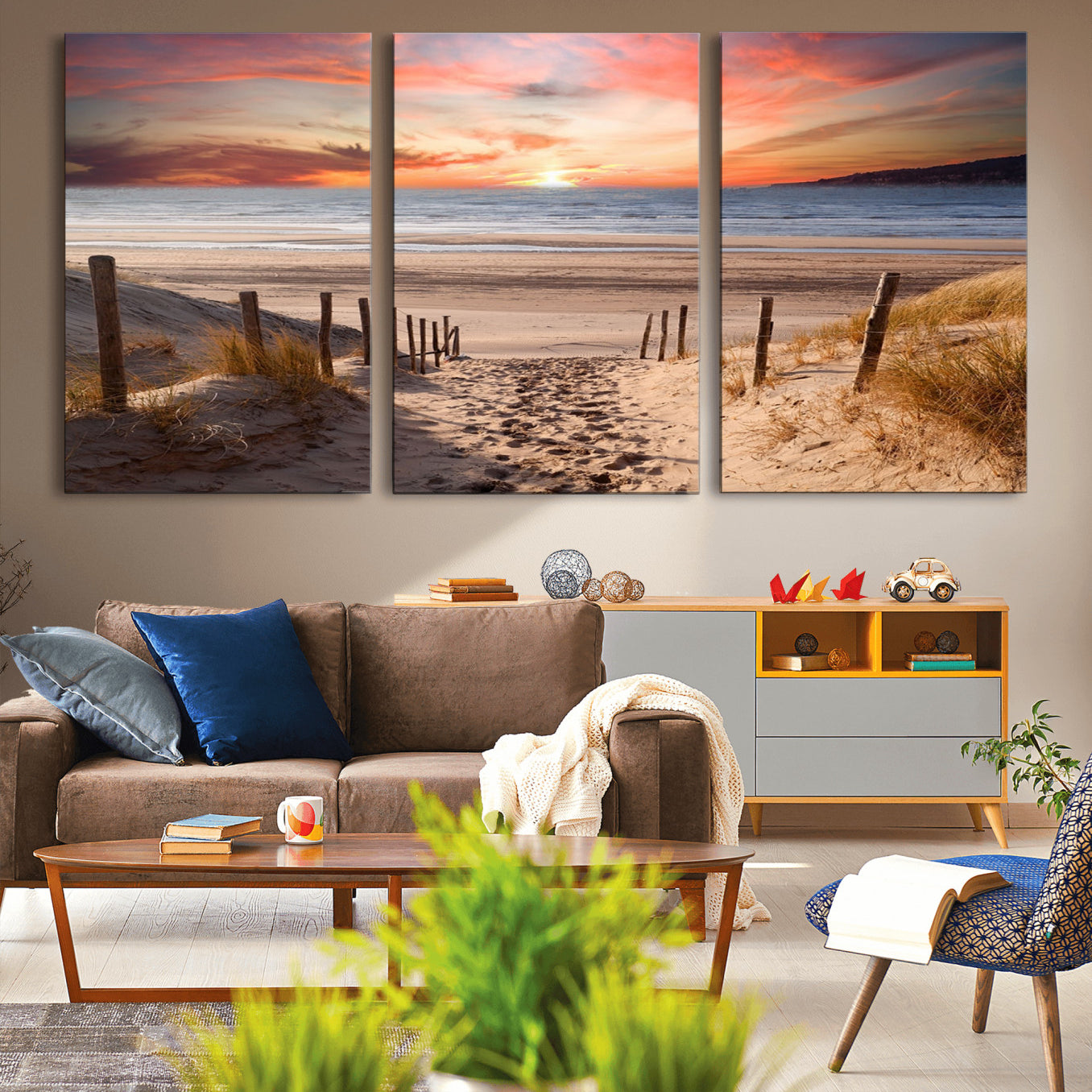 -Sunset on the Sea Wall Art Canvas Print