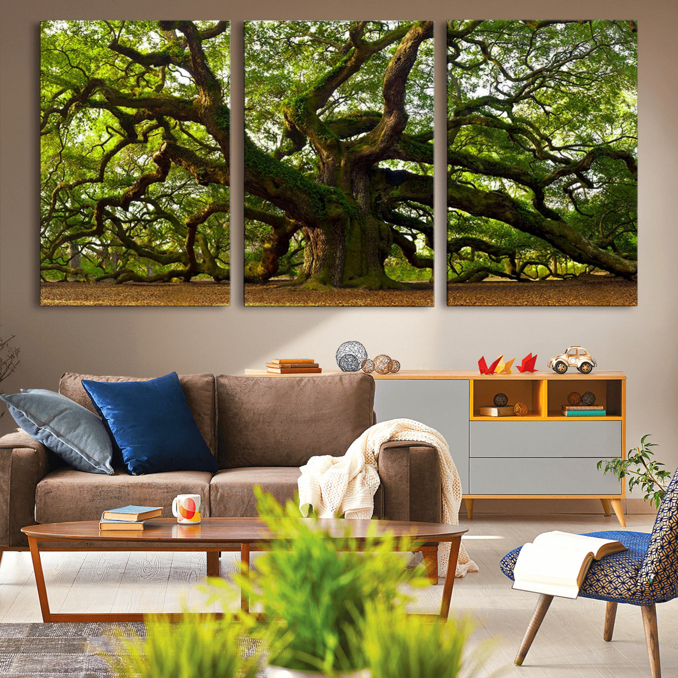 29407-MGV-CV-36X24-Angel Oak Tree Wall Art Canvas Print | Forest Tree Nature Photography Print on Canvas | Large
