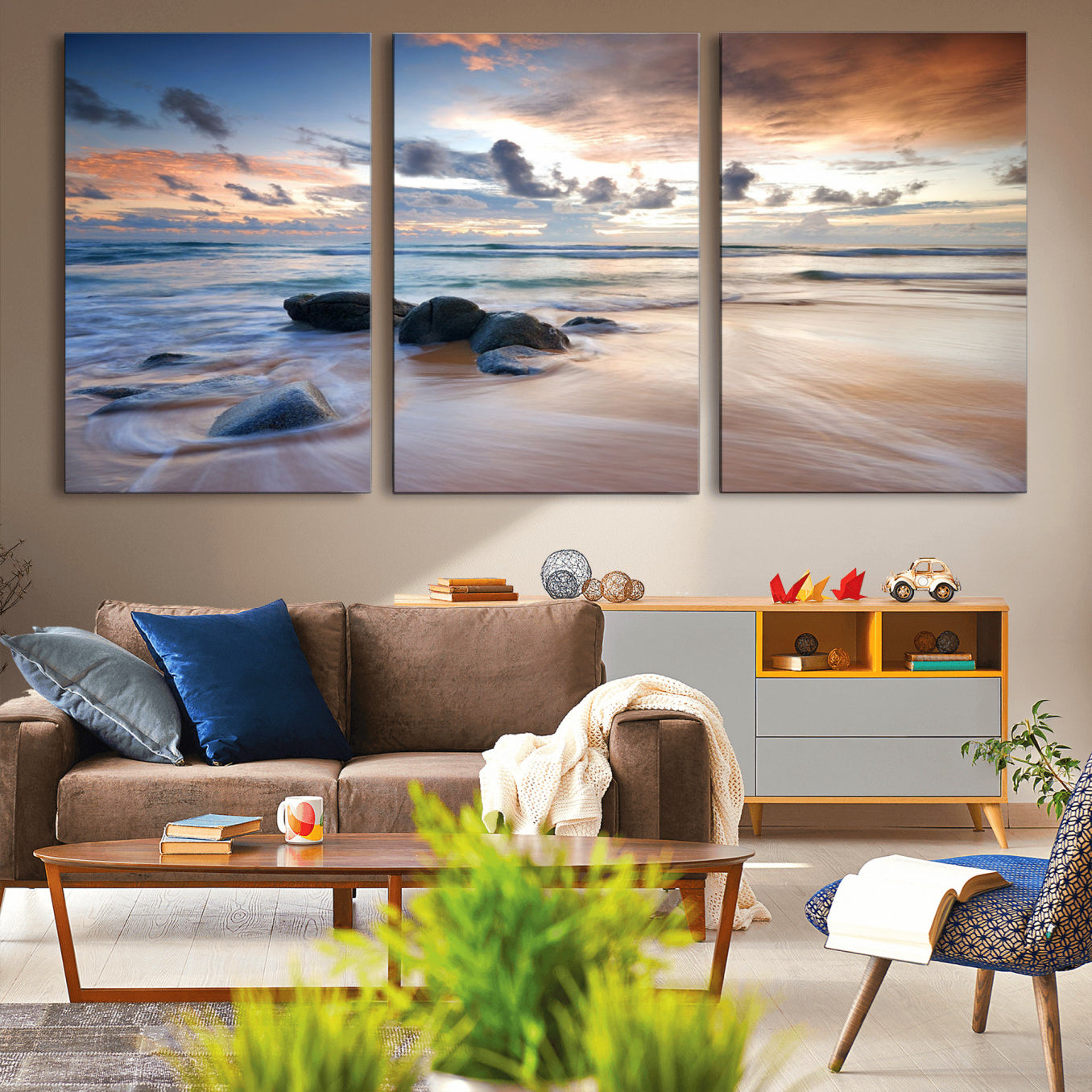 -Serene Weather On The Beach Wall Art Canvas Print