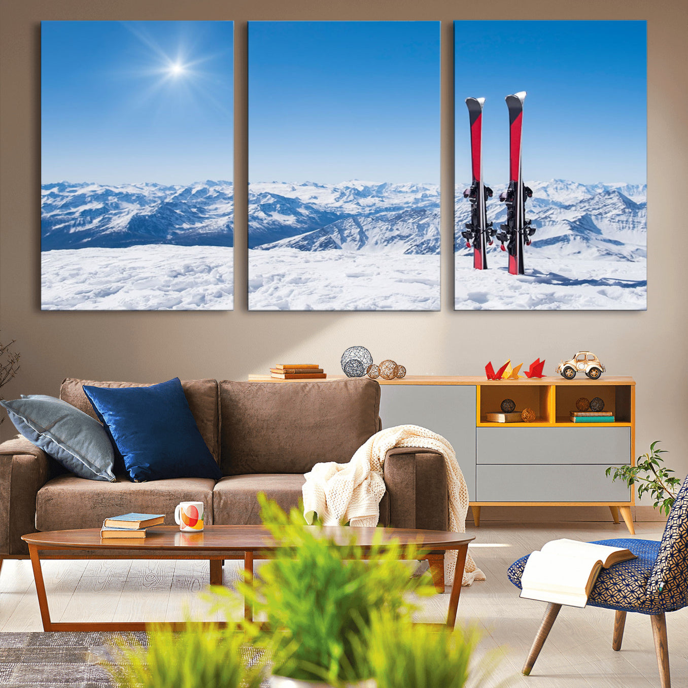 -Ski Season Snow Wall Art Canvas Print