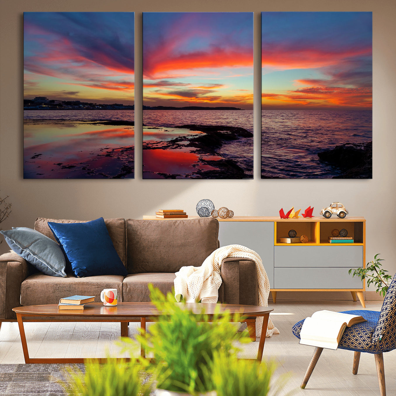 -Glorious Sunset on The Beach Wall Art Canvas Print