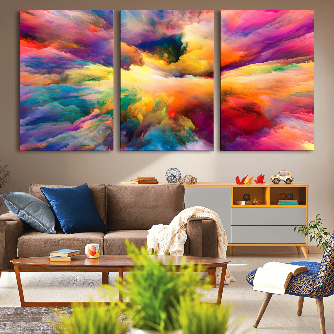 61038-MGV-CV-36X24-Blazing Vibrant Colors Cloud Wall Art Canvas Print