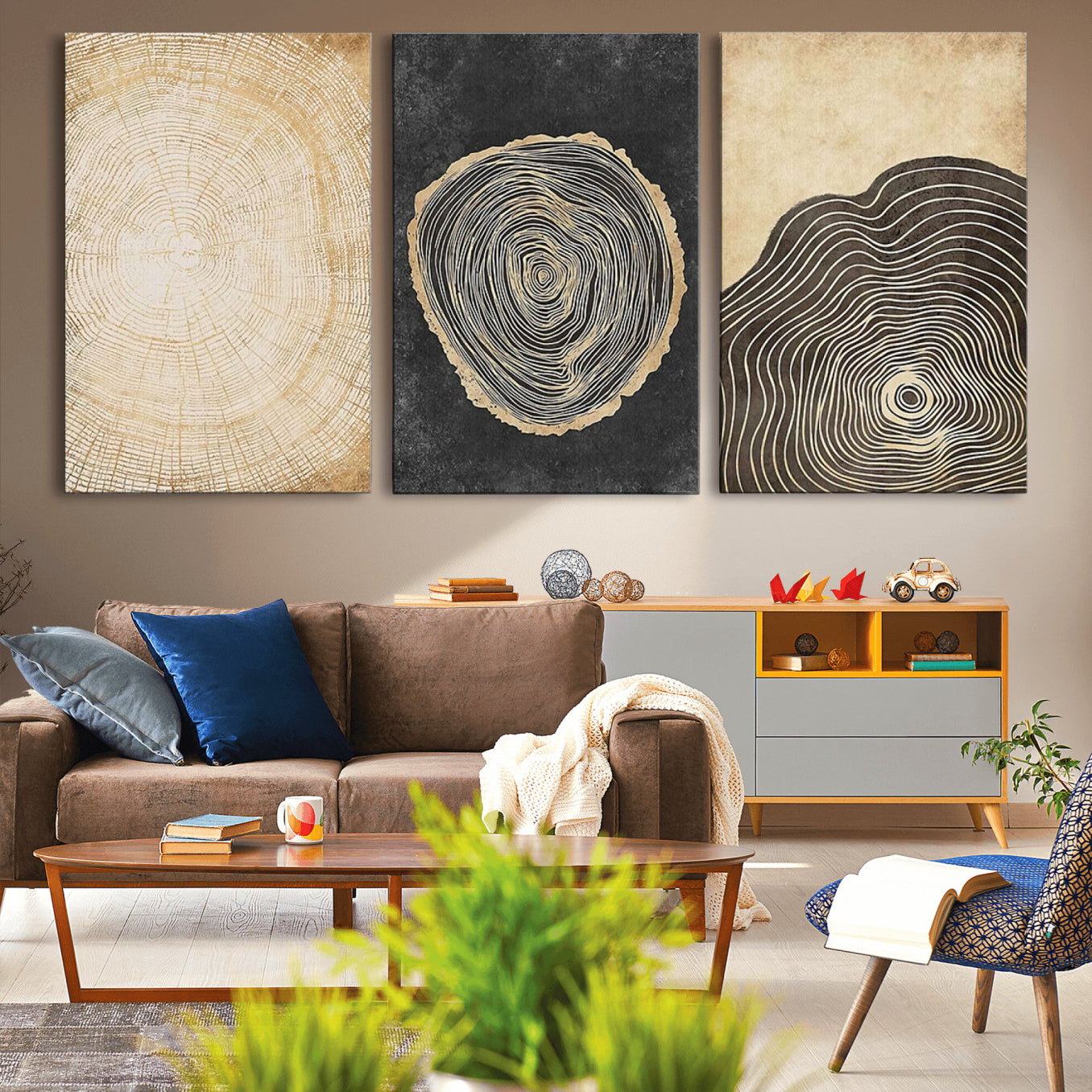-Tree Rings Canvas Wall Art Print – Minimalist Natural History in Modern Decor - Minimalist Boho Wall
