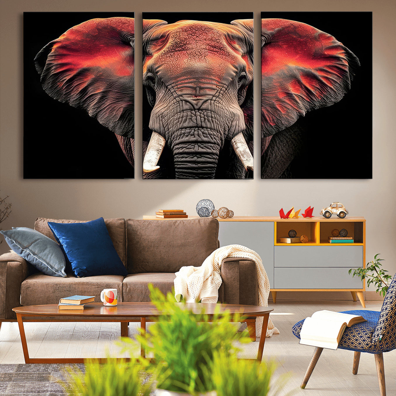 -Elephant Wall Art Canvas Print