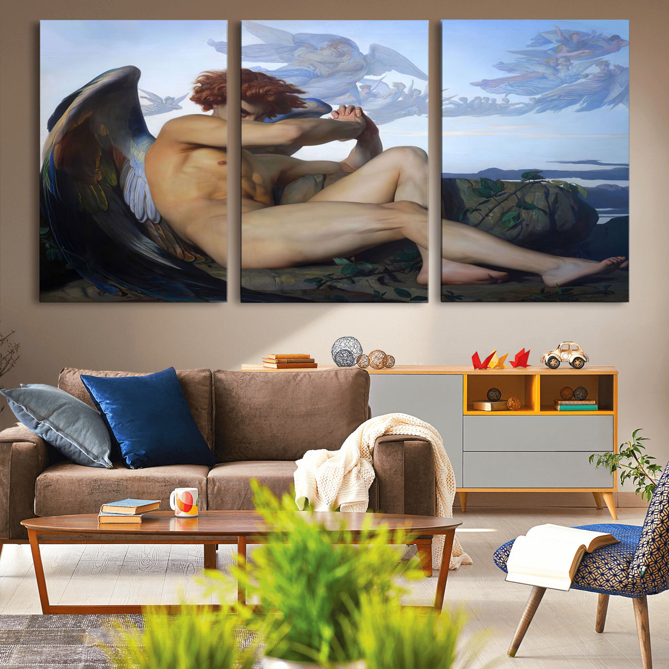 94220-MGV-CV-36X24-Fallen Angel Wall Art Canvas Print – Classic Art, Framed, Ready to Hang - Alexandre Cabanel