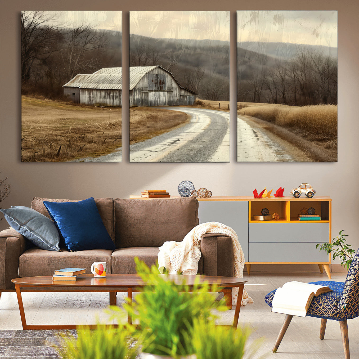 10376-MGV-CV-36X24-Vintage Barn for Farmhouse Wall Decor Canvas Print