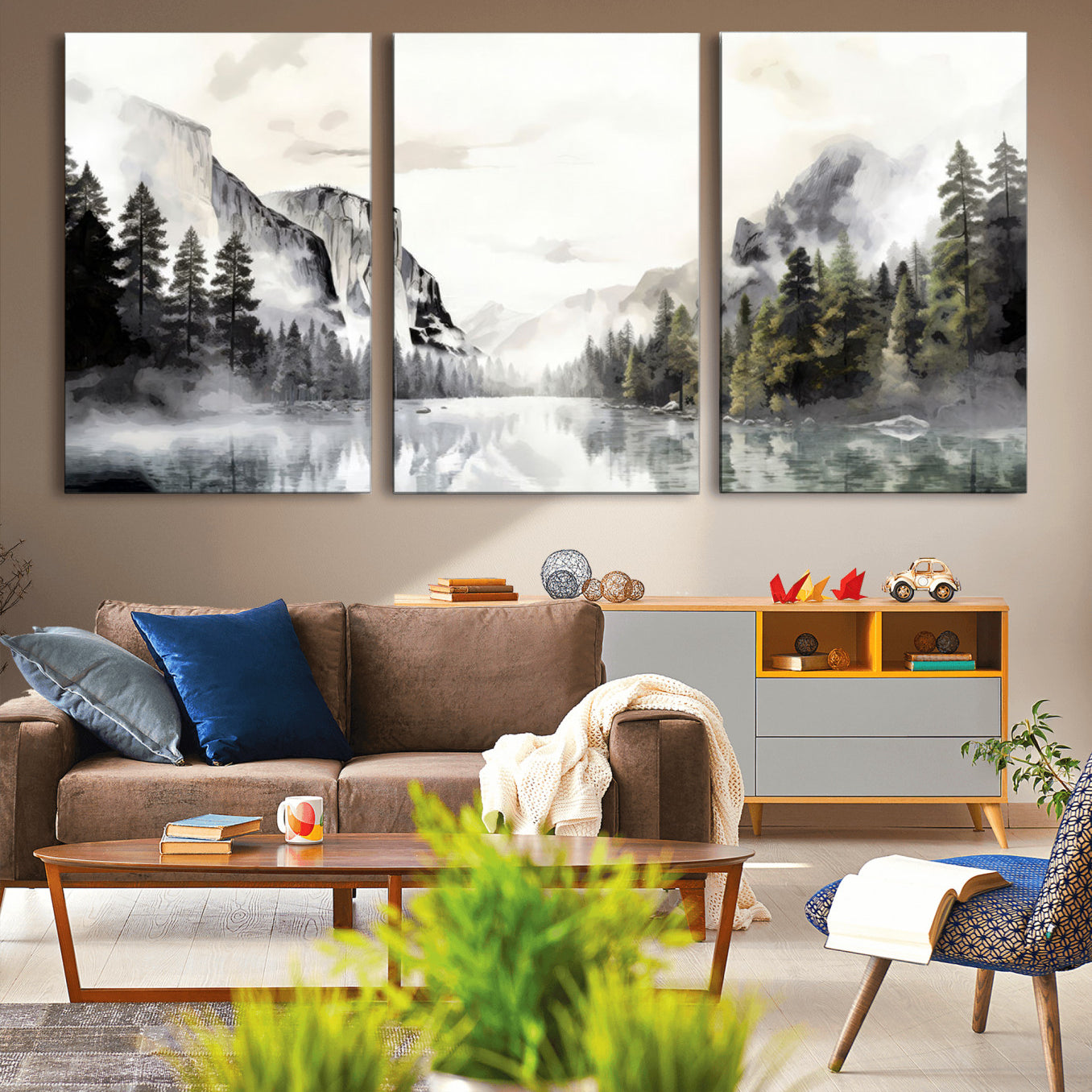 27364-MGV-CV-36X24-Yosemite Valley Wall Art Canvas Print – Framed and Ready to Hang – Majestic Nature Landscape Décor