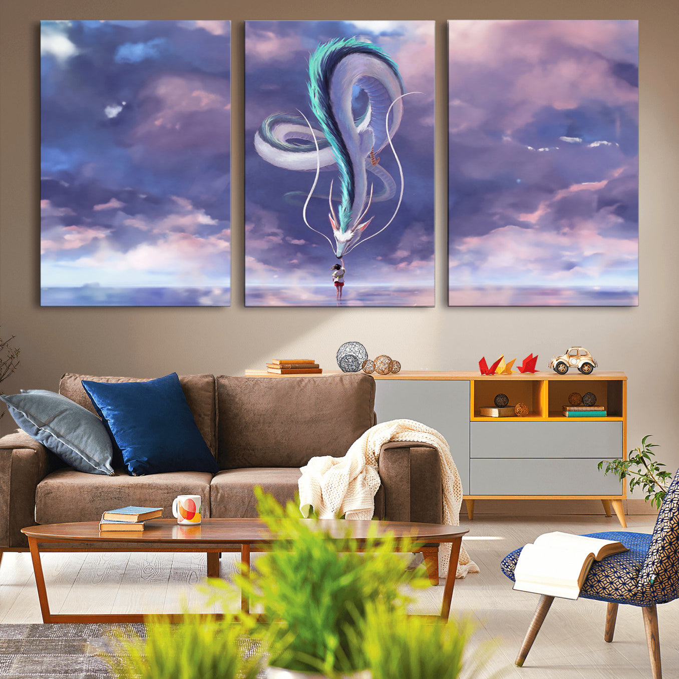 -Spirited Away Haku and Chihiro Poster - Anime Lover - Hayao Miyazaki - Studio Ghibli Poster - Anime