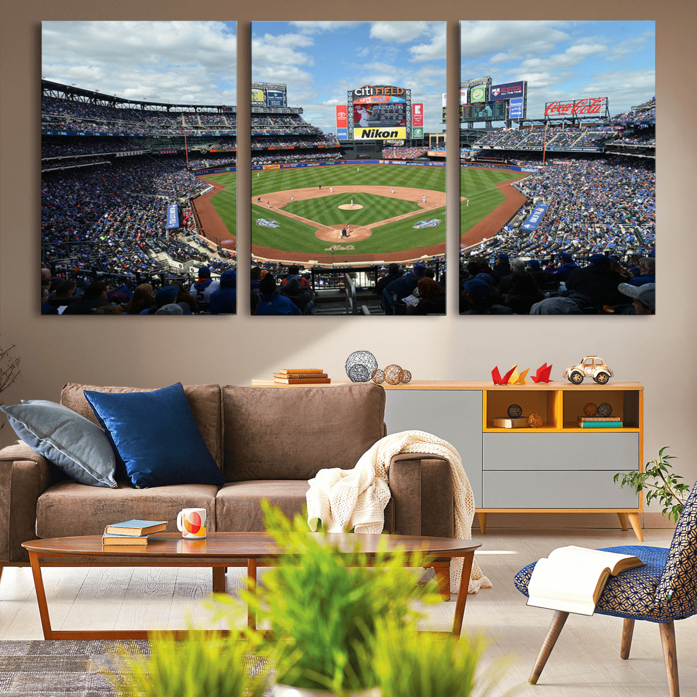 22910-MGV-CV-36X24-New York Mets Baseball Team Print - Citi Field Stadium Wall Art Canvas Print