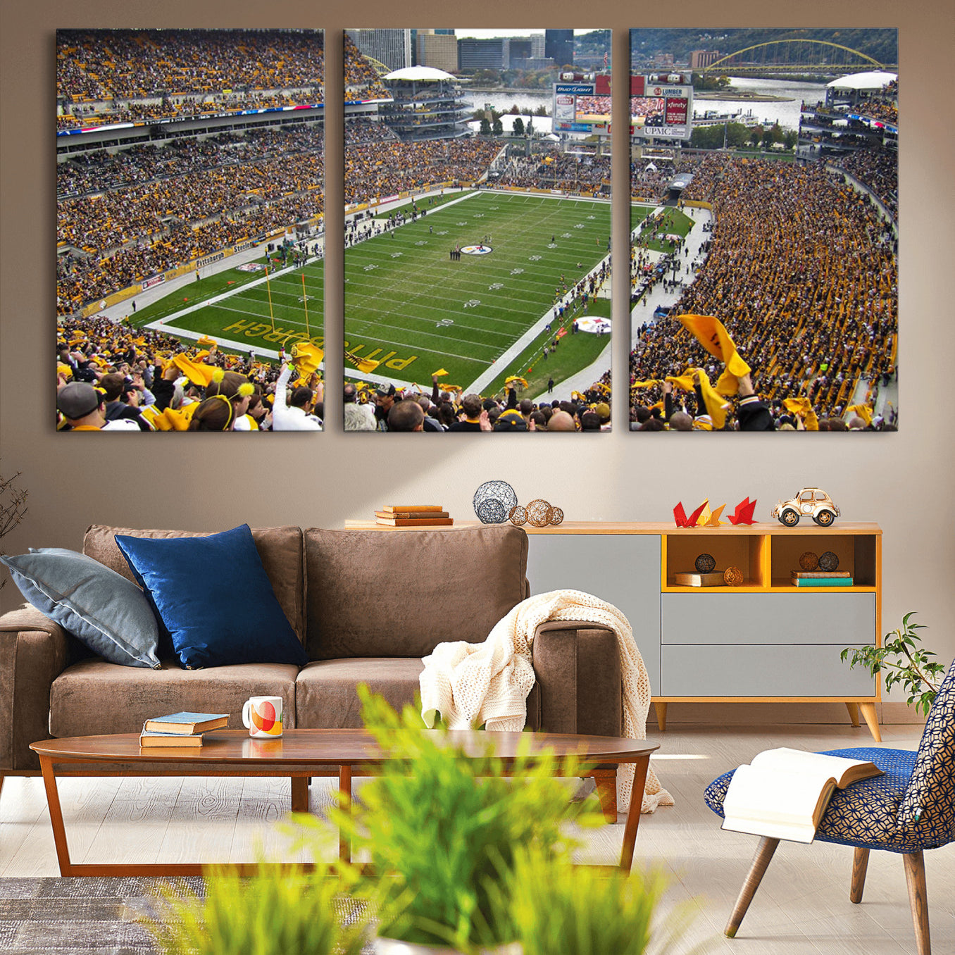 51419-MGV-CV-60X30-3P - Pittsburgh Steelers Print - Pittsburgh Heinz Field Stadium Wall Art Canvas Print