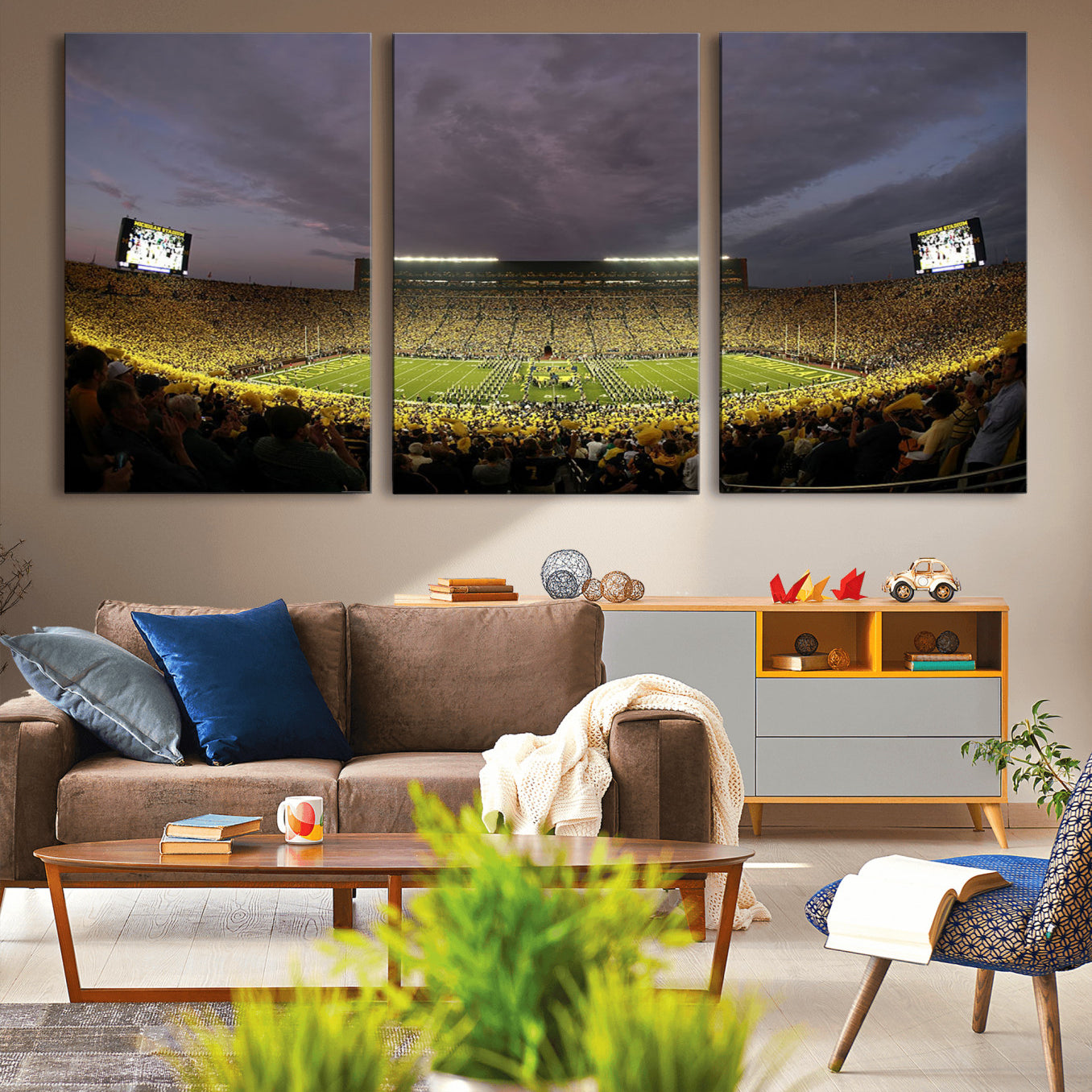 72404-MGV-CV-36X24-Michigan Wolverines Print - Michigan Stadium Wall Art Canvas Print