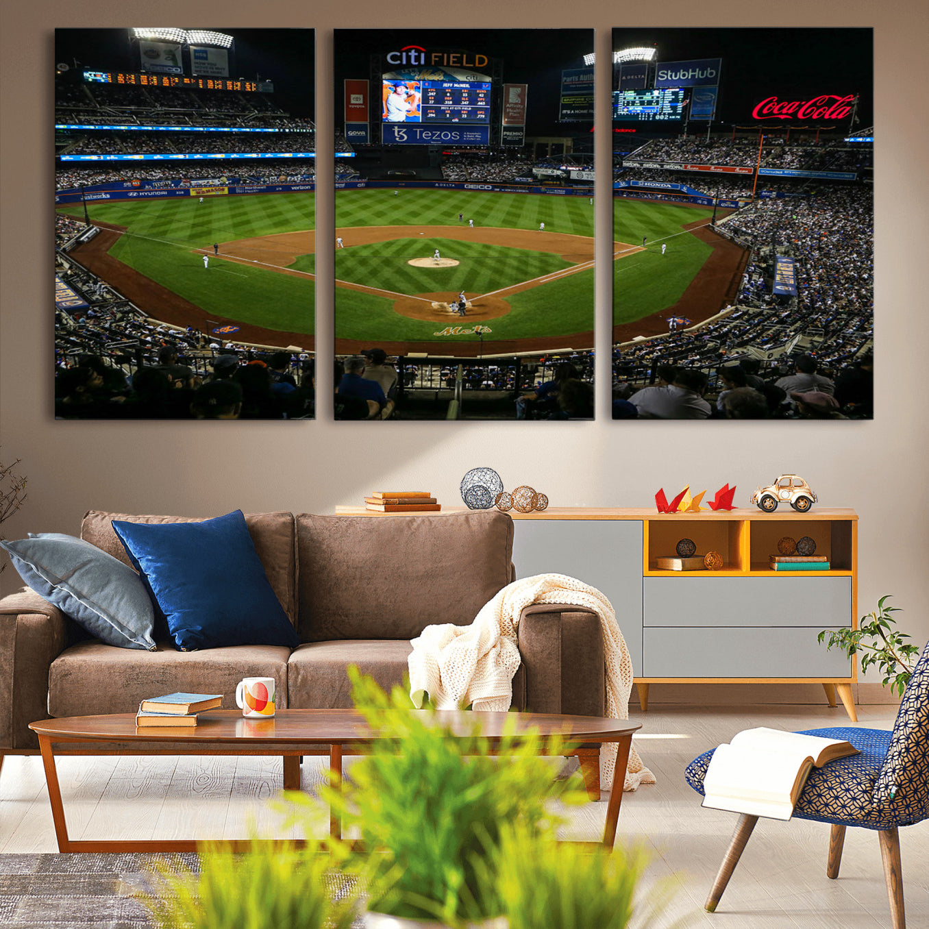 83979-MGV-CV-36X24-Oakland Athletics Baseball Print - RingCentral Coliseum Stadium Wall Art Canvas Print