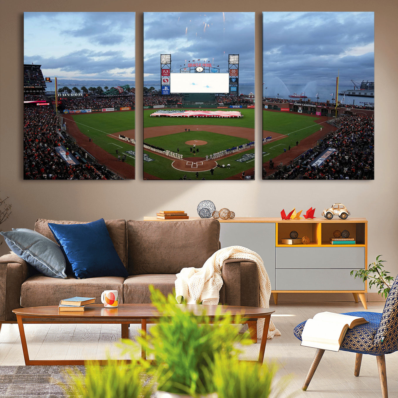 44631-MGV-CV-36X24-Oracle Park San Francisco Giants Wall Art | Oracle Park Stadium Canvas Print| Large Framed Baseball
