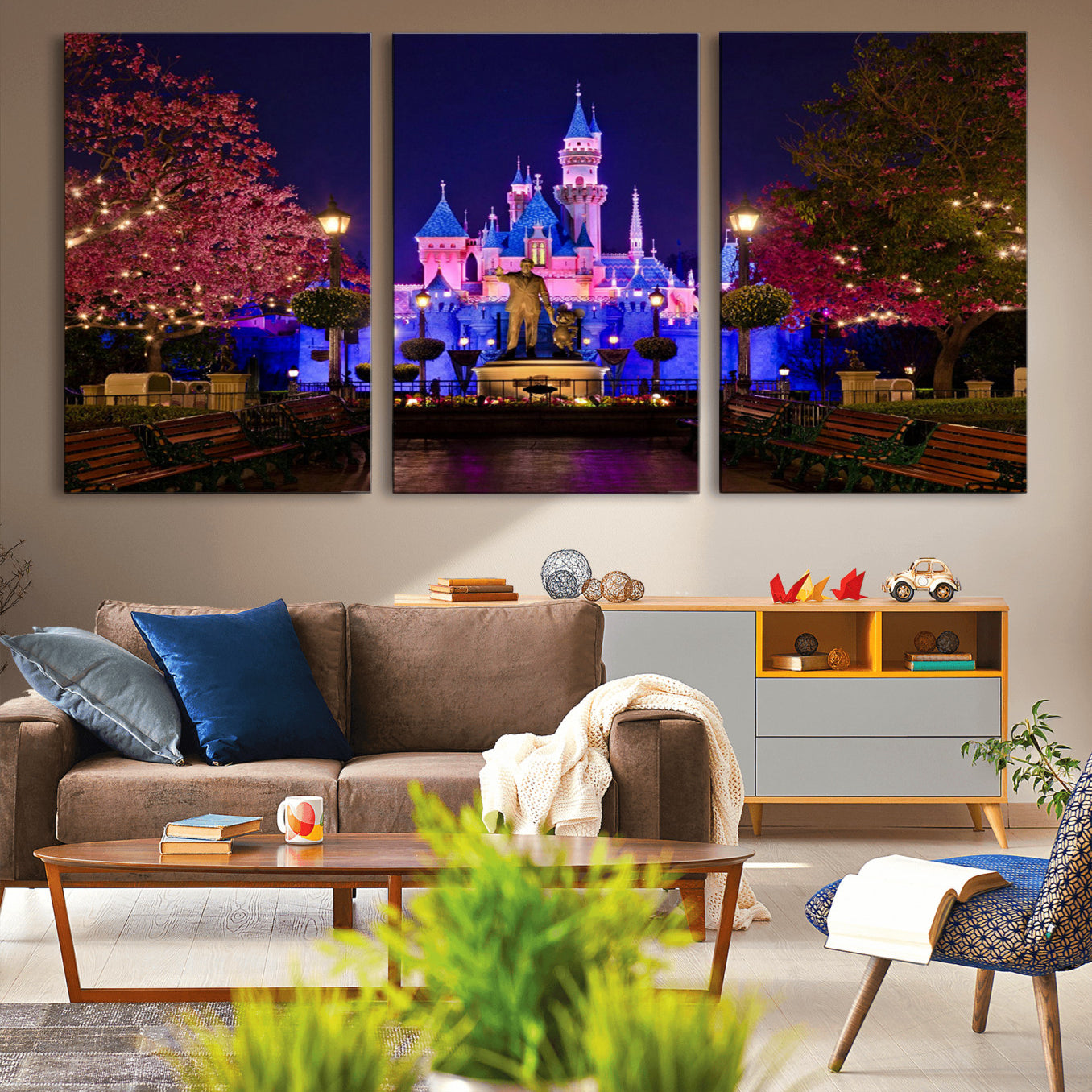 -Castle Large Wall Art Disney Magic Kingdom Kids Room Decor - Disney World Christmas Home Decor Child