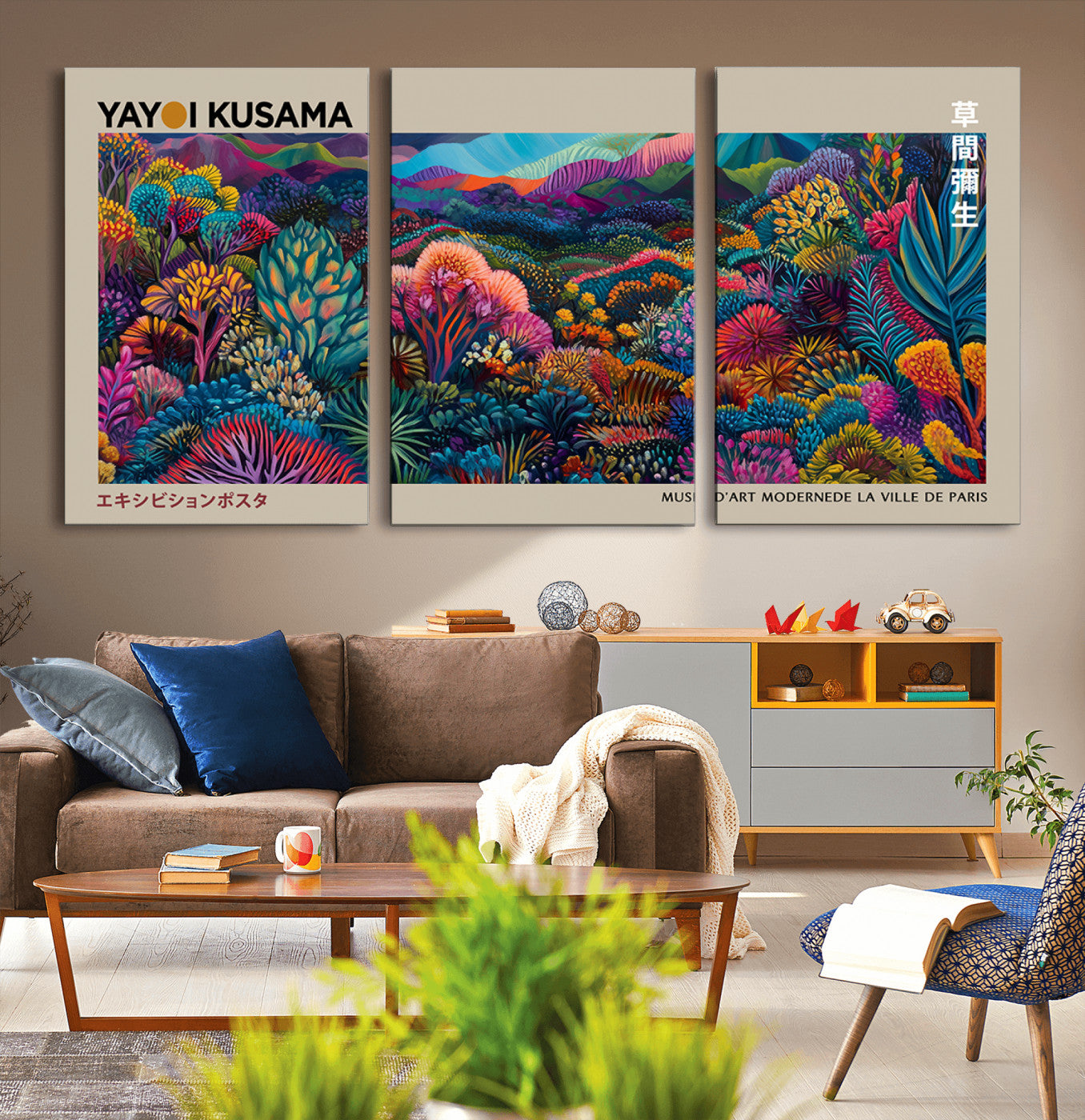 59772-MGV-CV-36X24-Framed Japanese 1986 Wall Art Print, Yayoi Kusama 1986 Wall Art Print – Japanese Wall Art Print,