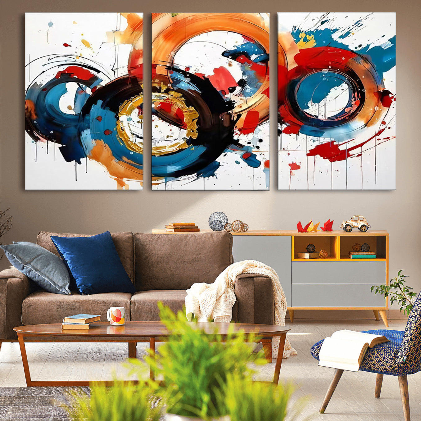 88266-MGV-CV-36X24-Abstract Wall Art, Rings Wall Art Canvas Print