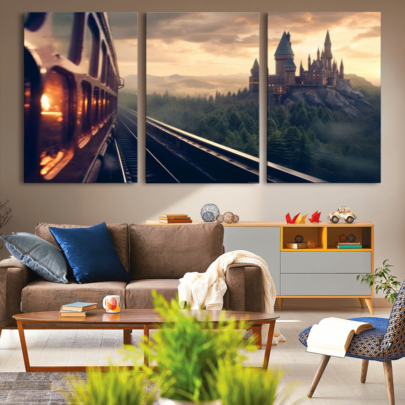 84029-MGV-CV-36X24-Harry Castle Wall Art Canvas Print, Wizard School Wall Art Print, Movie Wall Art Print