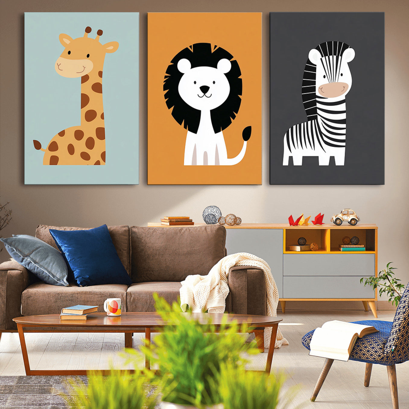 -Boho Jungle Animal Nursery Wall Art Prints – Safari Decor Earth Tones Modern, Artwork for Home, Stylish Spaces