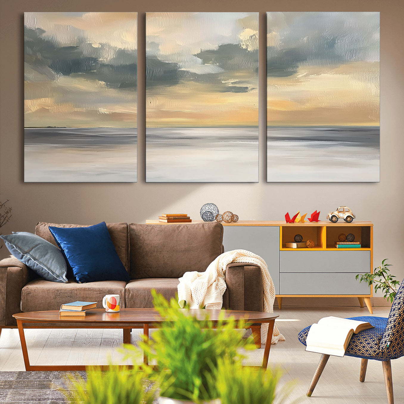 45544-MGV-CV-36X24-Modern Coastal Artwork with Vibrant Abstract Ocean Waves Wall Art Canvas Print for Contemporary