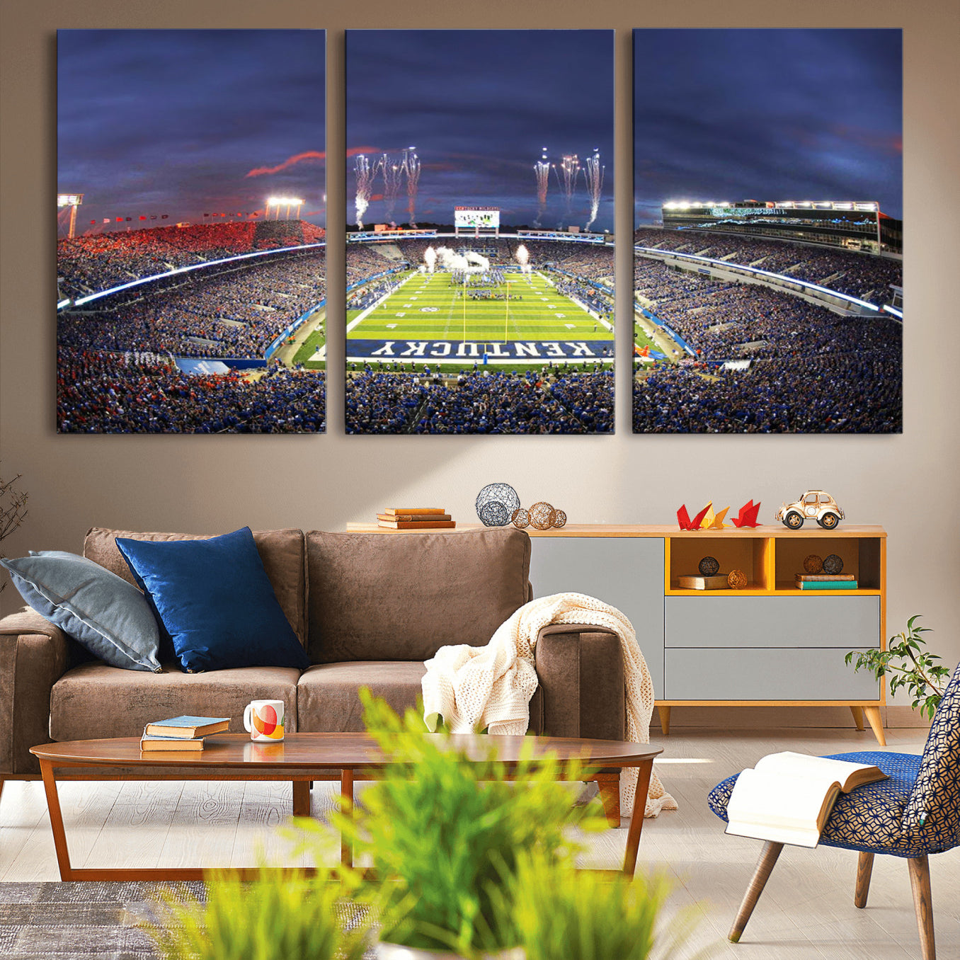 -Kroger Field Canvas Wall Art - Kentucky Stadium Wall Art Print - Sunset Football Stadium Wall Decor