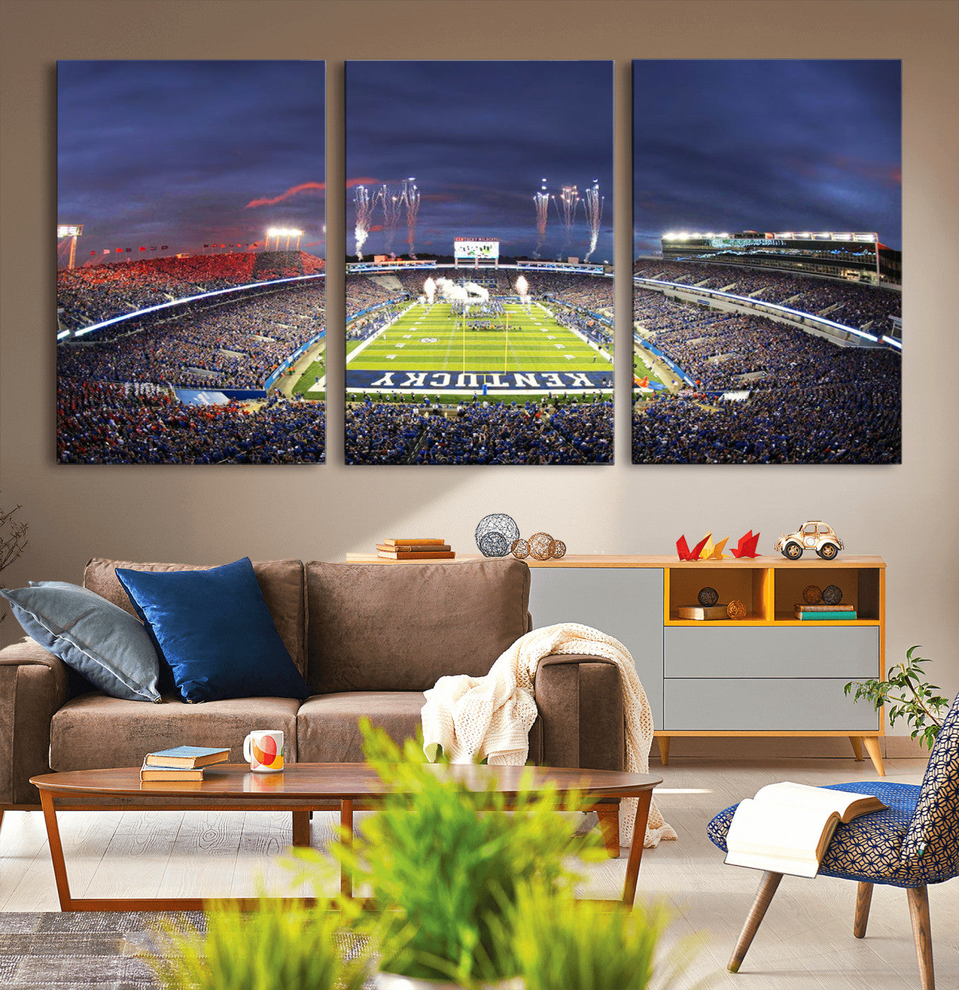 -Kroger Field Canvas Wall Art - Kentucky Stadium Wall Art Print - Sunset Football Stadium Wall Decor