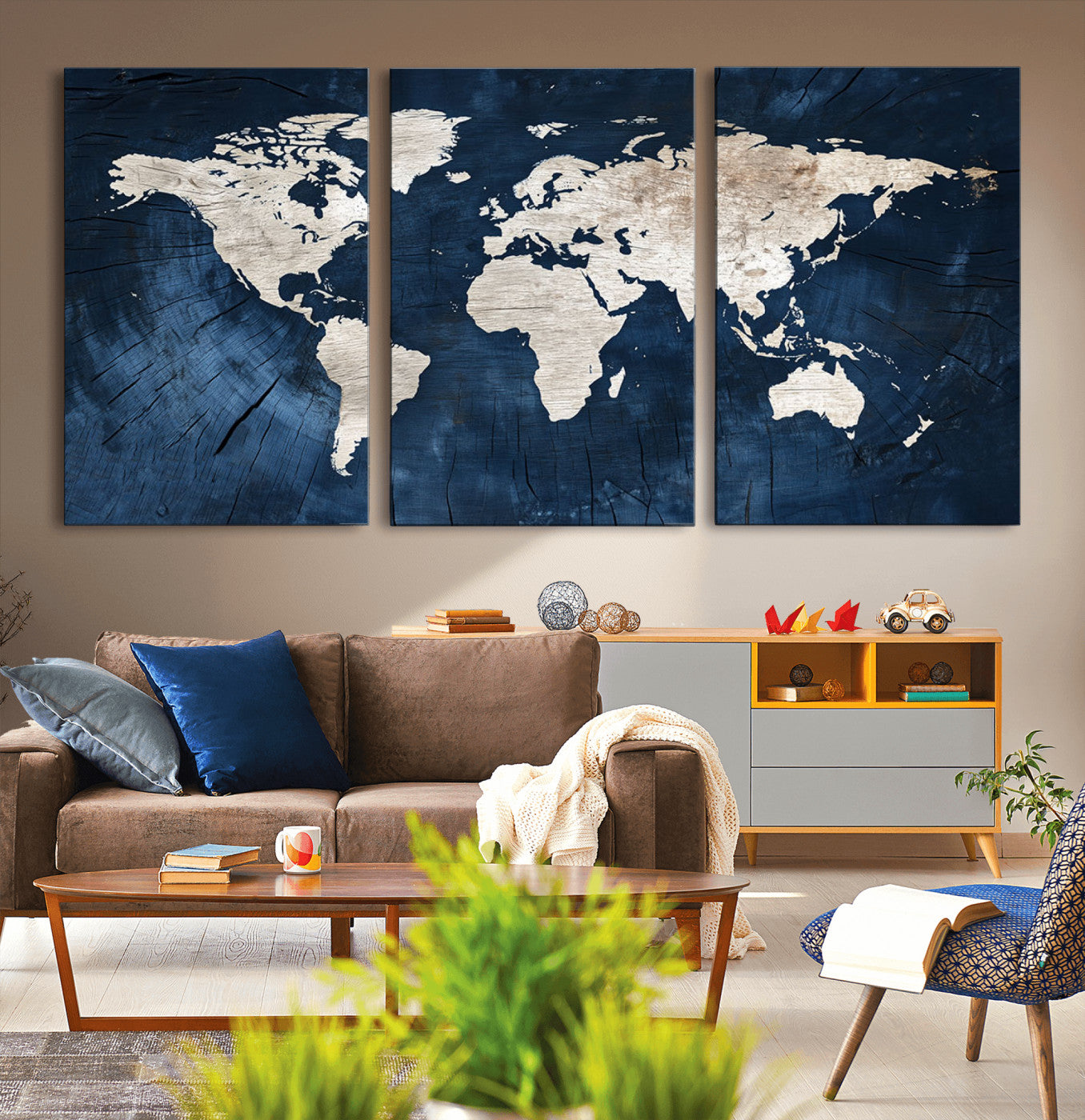78104-MGV-CV-36X24-Push Pin World Map Canvas Print – Travel Tracker Wall Art for Couples, Perfect Anniversary Gift for Home or Office Decor
