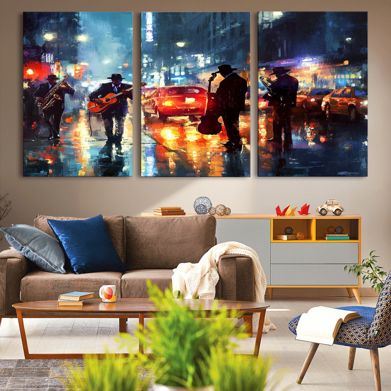 -African American Jazz Canvas - Abstract Music Wall Art Print - Abstract Jazz Wall Art Framed Prints