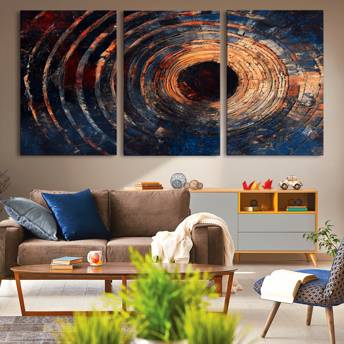 10017879-MGV-CV-36X24-Wood Tree Ring Wall Art Canvas Print – Framed Natural Wood Artwork, Rustic Tree Slice Perfect Decor for Home, Office