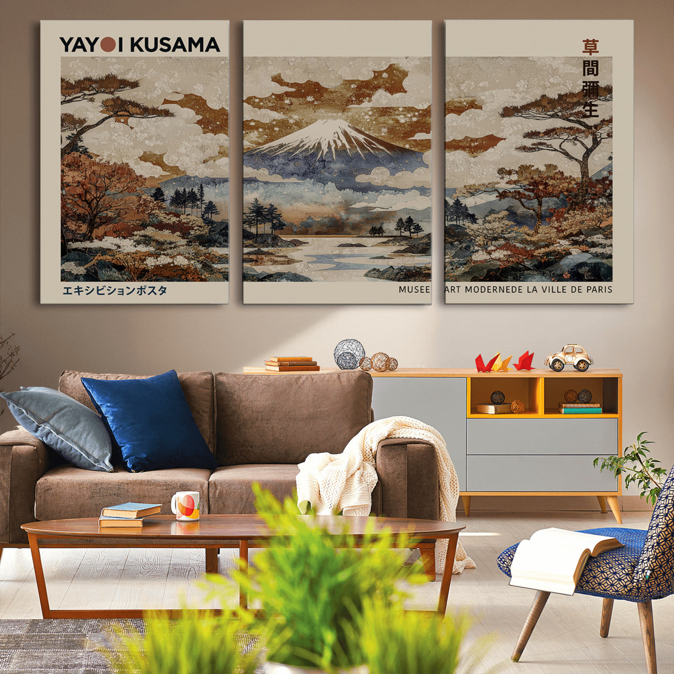 -Yayoi Wall Art: Transform Your Space, Modern Japanese Wall Art Print Yayoi Kusama Canvas Wall Art