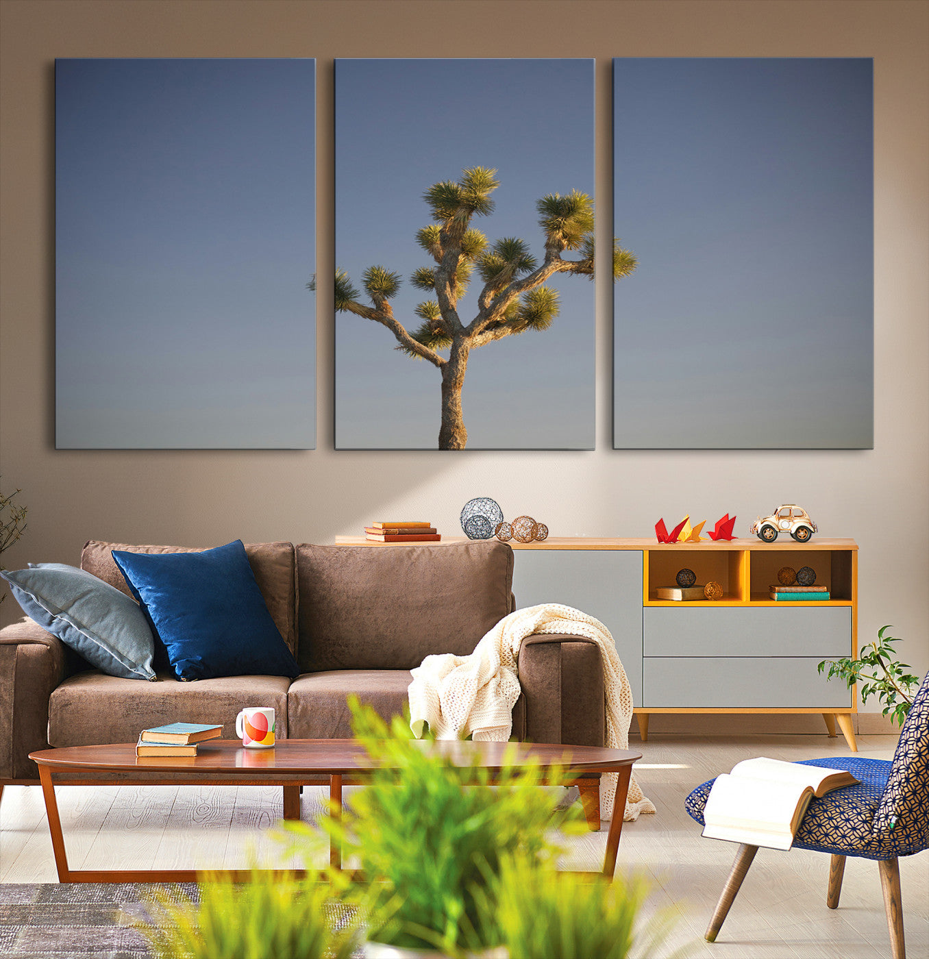 54552043-MGV-CV-36X24-Joshua Tree Wall Art Canvas Print – Framed Southwestern Desert Landscape Scene Natural Rustic Artwork for Home Office