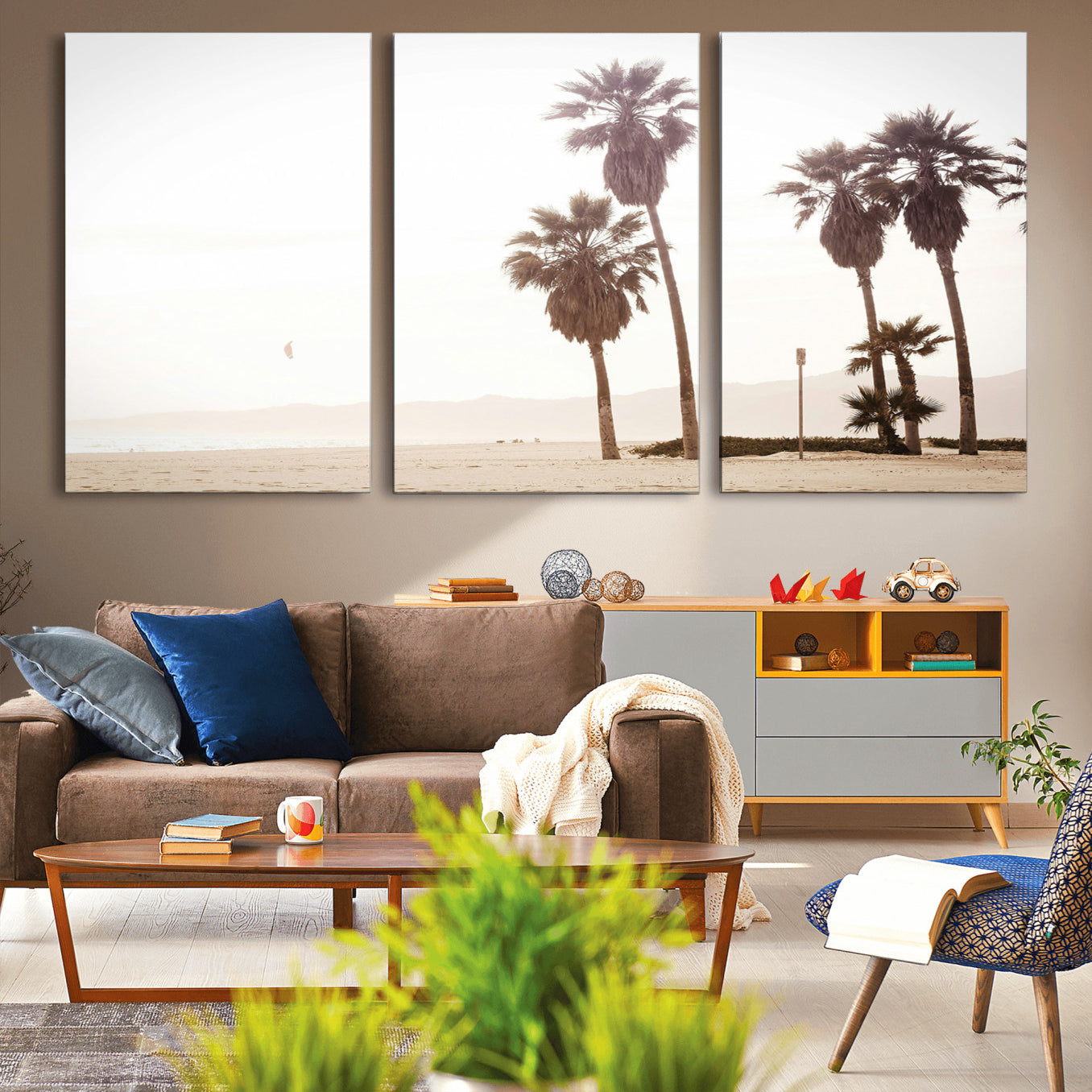 48255923-MGV-CV-36X24-Coastal Light Wall Art Canvas Print – Relaxing Shoreline Minimalist Ocean Tropical Serenity Artwork for Home, Office