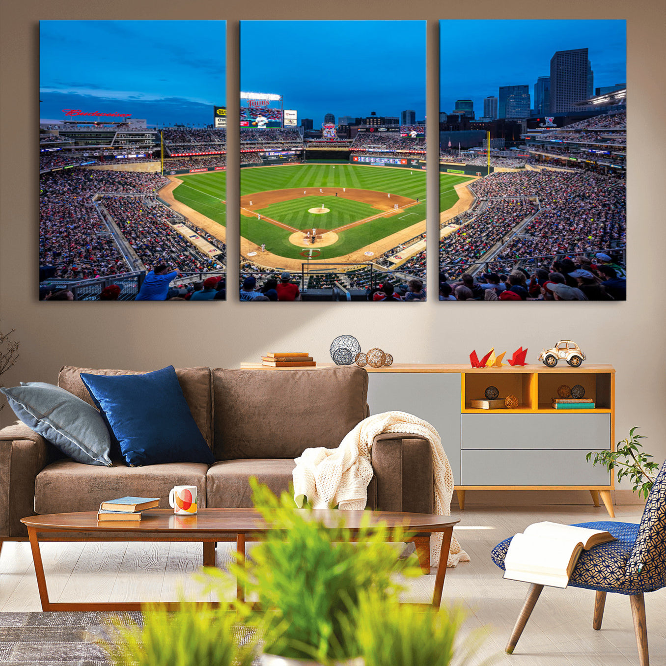 -Target Field Stadium Wall Art Canvas Print – Minnesota Twins Baseball Team Iconic Ballpark Scene for home, office