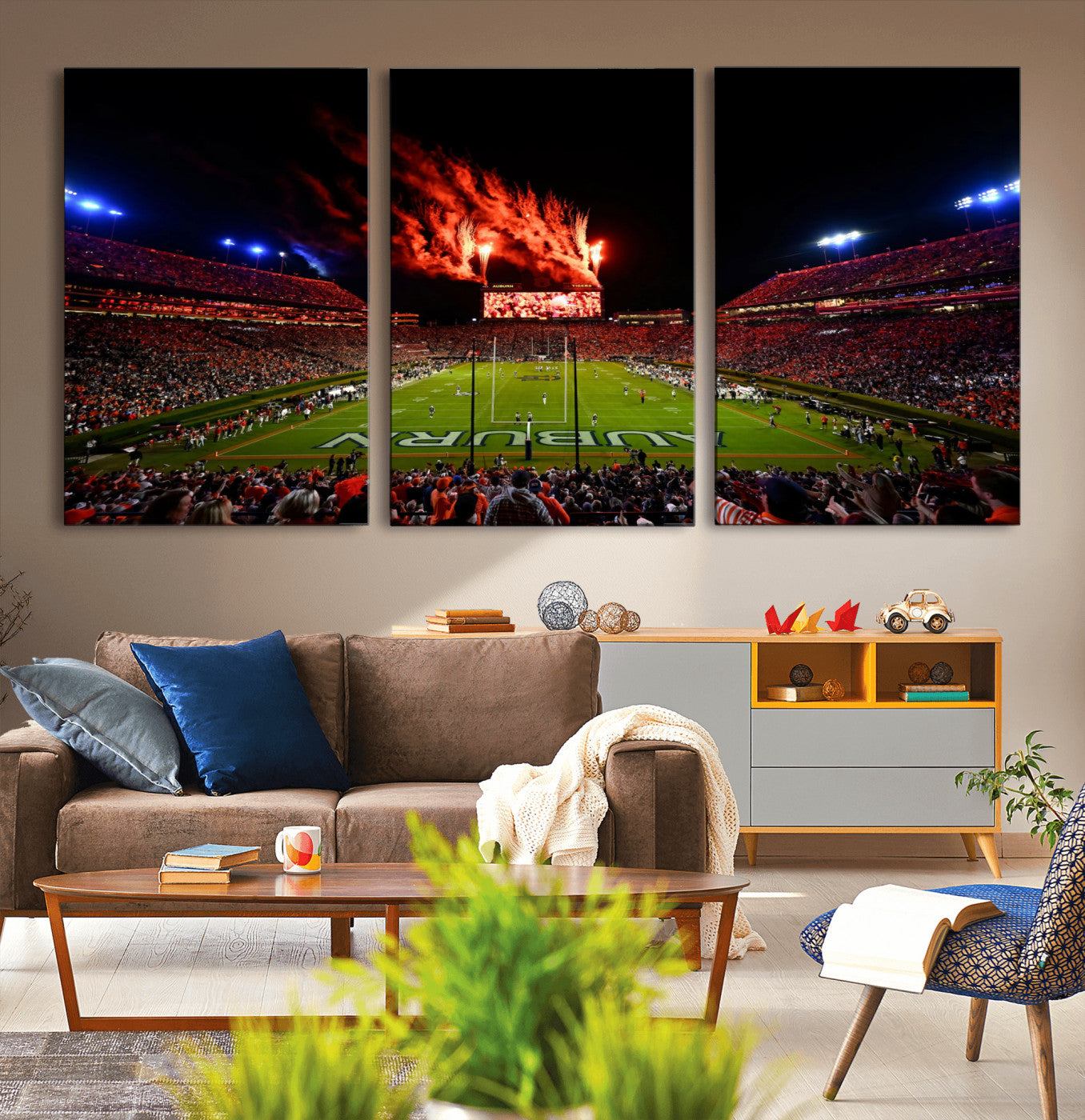 59046876-MGV-CV-36X24-Jordan-Hare Stadium Wall Art Canvas Print, Football Stadium Aerial View, College Sports Art for Man Cave or Game Room (Copy)