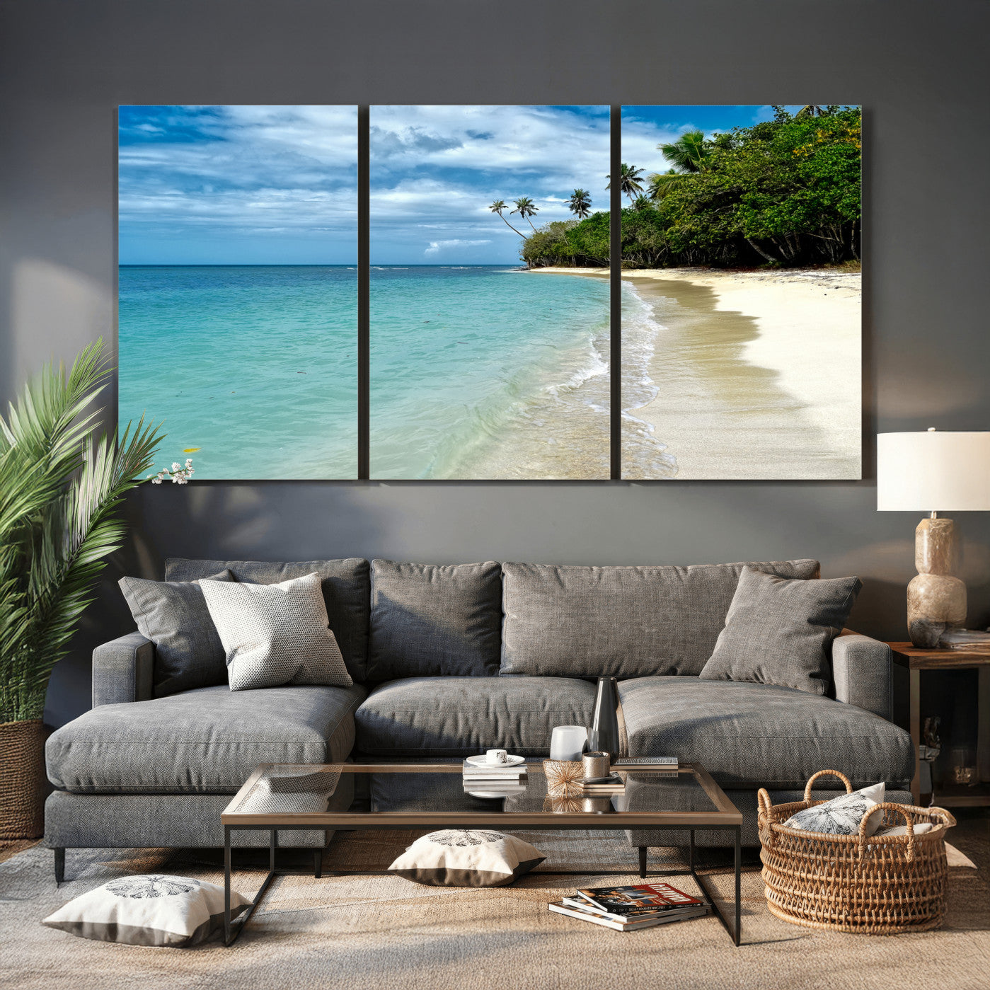 50626792-MGV-CV-36X24 - Puerto Rico Beach Paradise Wall Art – Tropical Coastal Print