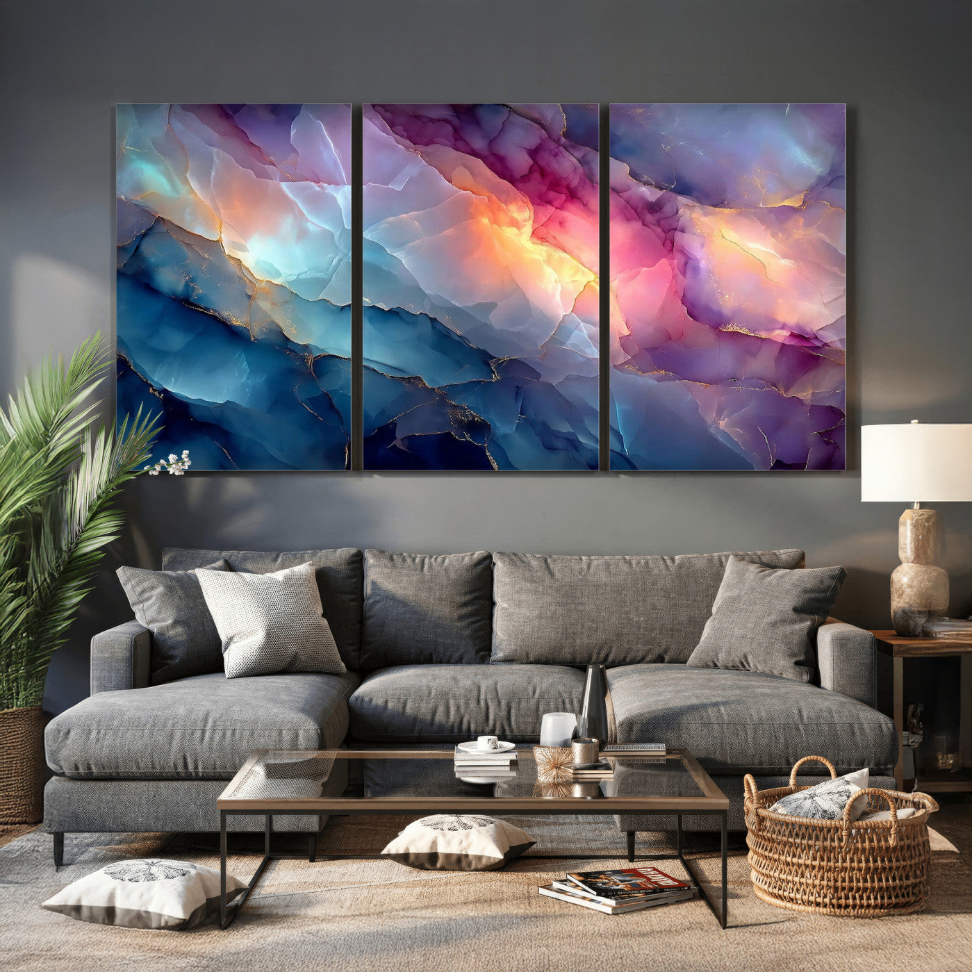 28163849-MGV-CV-36X24 - Colorful Abstract Canvas Wall Art Print, Vibrant Popup Color Art Print