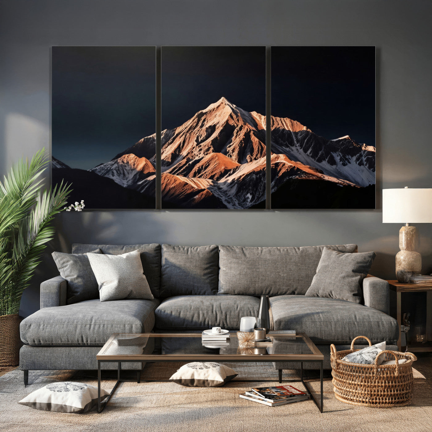10196184-MGV-CV-36X24 - Snow Mountain Wall Art Canvas Print for Living Room Decor
