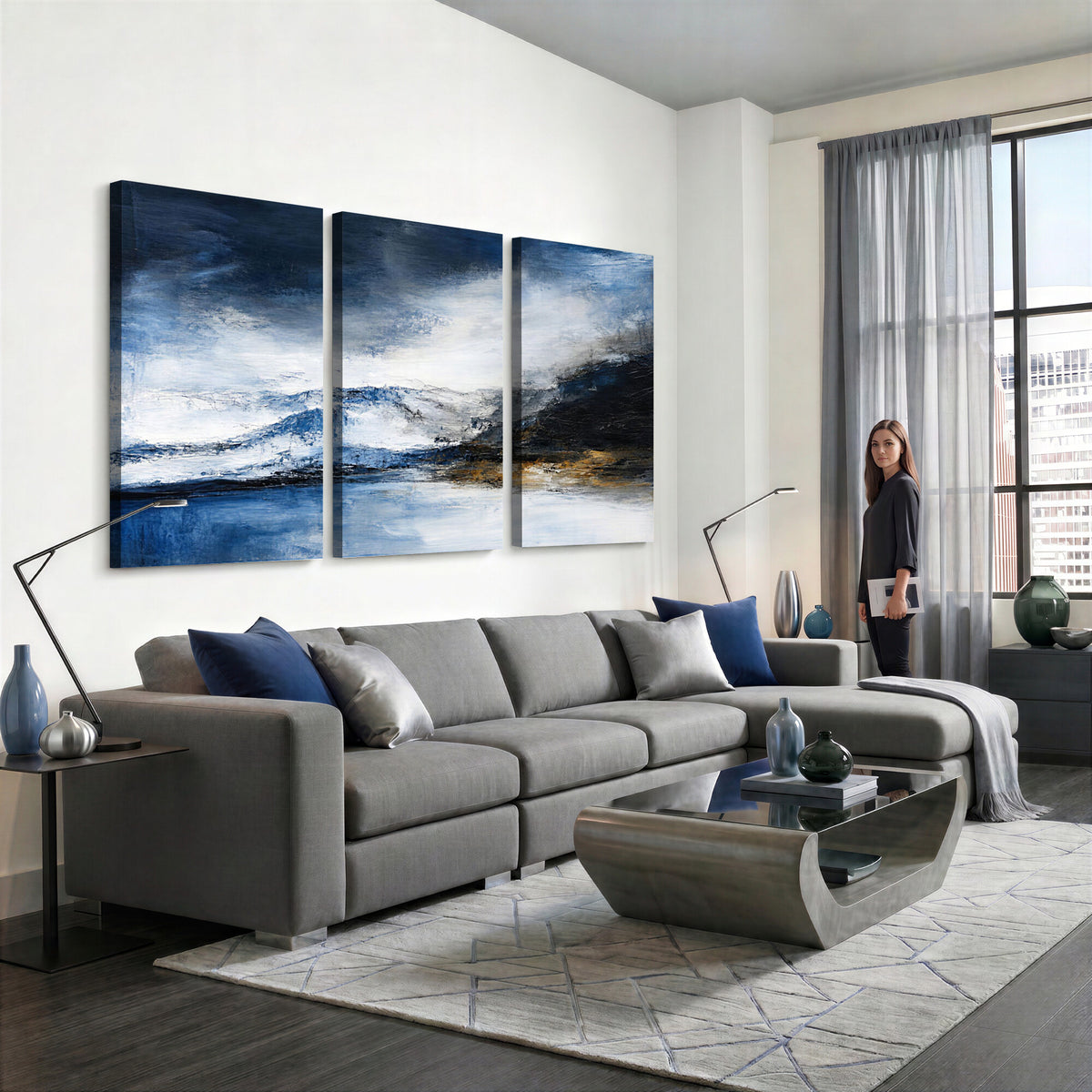 48142030-MGV-CV-36X24 - Extra Large Abstract Wall Art Canvas Print