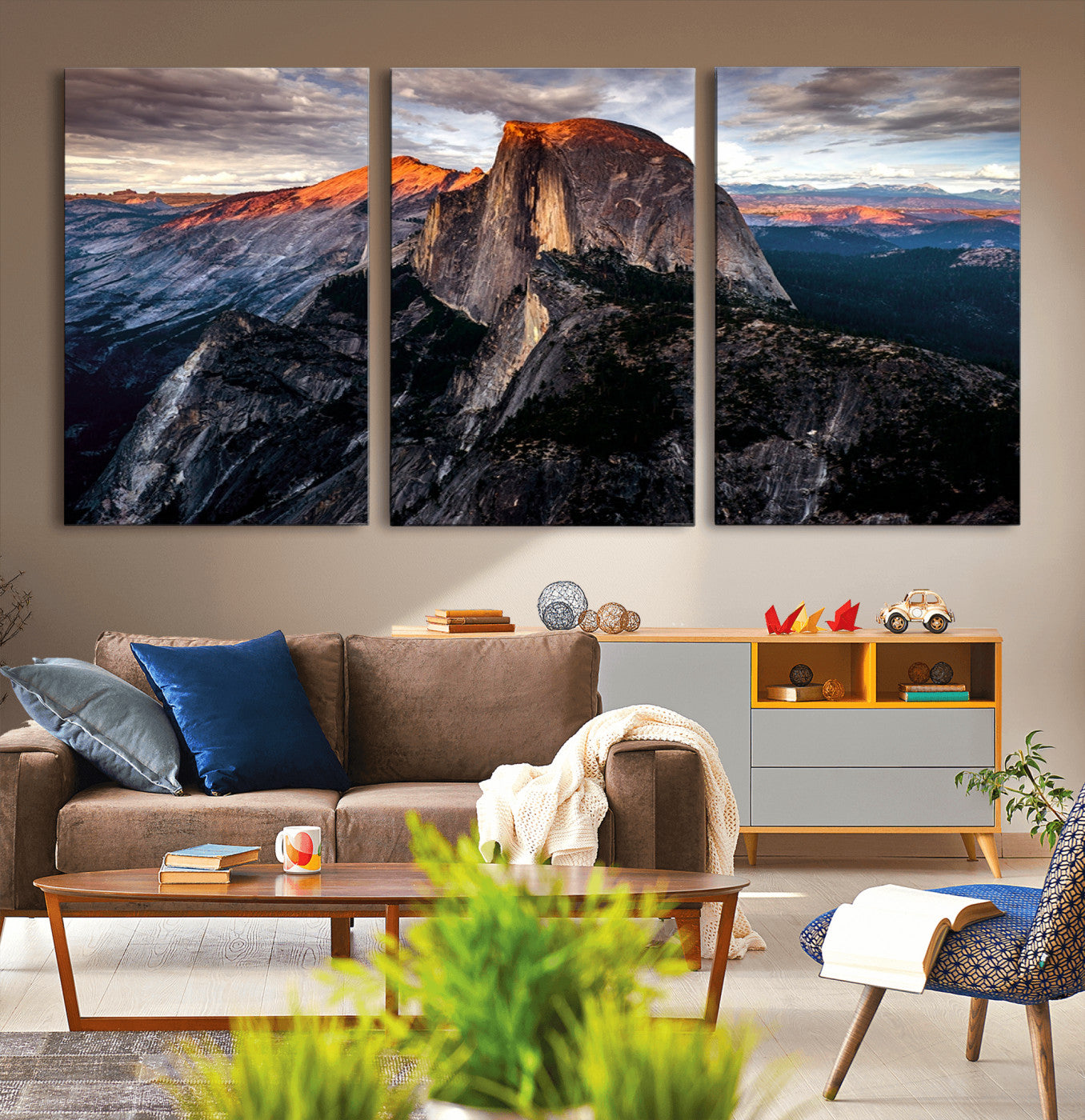 -Half Dome Yosemite Wall Art – Majestic Mountain Landscape Canvas Print, National Park Nature Photography for Living Room or Office Decor
