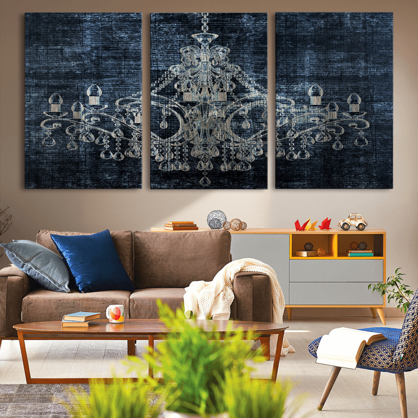 52092-MGV-CV-36X24-Dark Chandelier Wall Art Canvas Print