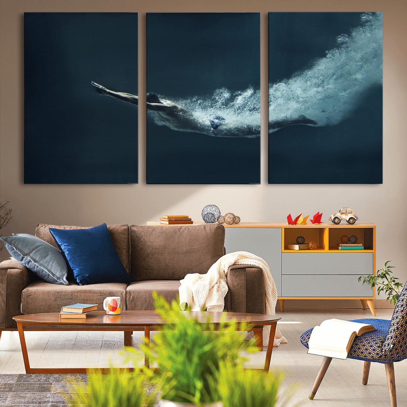 48463-MGV-CV-36X24-Swimmer Wall Art Canvas Print